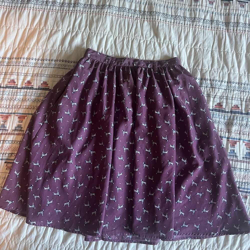 Charming Maroon Skirt with Dog Print